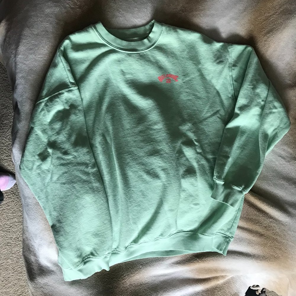 Billabong - ride in cotton blend graphic sweatshirt - honeydew - Large